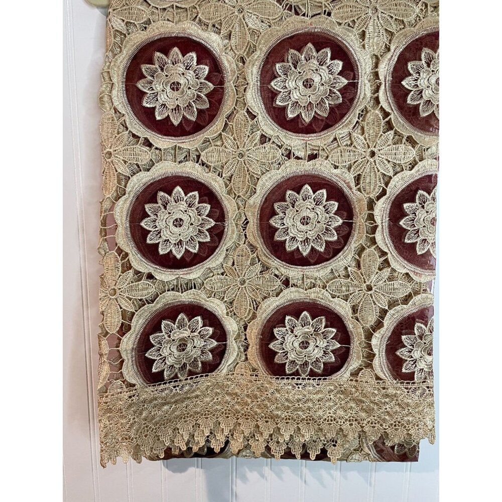 Vintage-Style Multicolor Lace Floral Embroidered Tablecloth 60" X 90"Rectangular - Picture 3 of 16